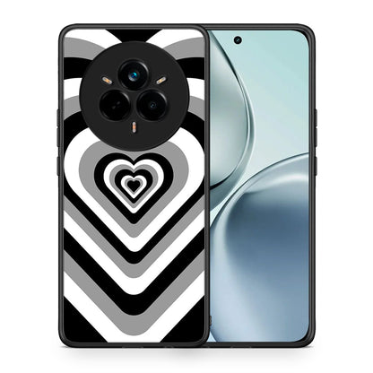 Θήκη Realme 14 Pro Black Hearts από τη Smartfits με σχέδιο στο πίσω μέρος και μαύρο περίβλημα | Realme 14 Pro Black Hearts case with colorful back and black bezels
