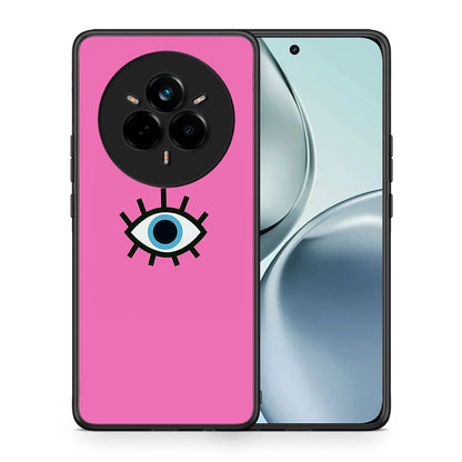 Θήκη Realme 14 Pro Blue Eye Pink από τη Smartfits με σχέδιο στο πίσω μέρος και μαύρο περίβλημα | Realme 14 Pro Blue Eye Pink case with colorful back and black bezels