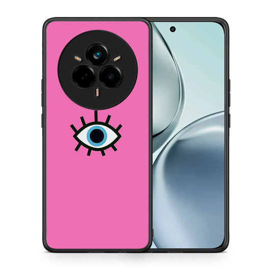 Θήκη Realme 14 Pro Blue Eye Pink από τη Smartfits με σχέδιο στο πίσω μέρος και μαύρο περίβλημα | Realme 14 Pro Blue Eye Pink case with colorful back and black bezels