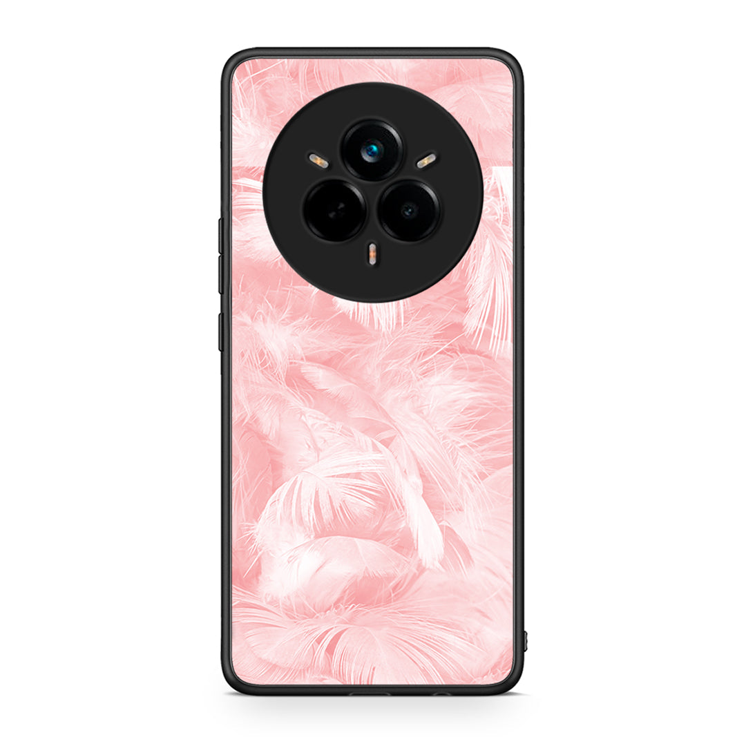 33 - Realme 14 Pro Pink Feather Boho case, cover, bumper