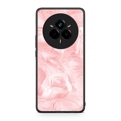 33 - Realme 14 Pro Pink Feather Boho case, cover, bumper