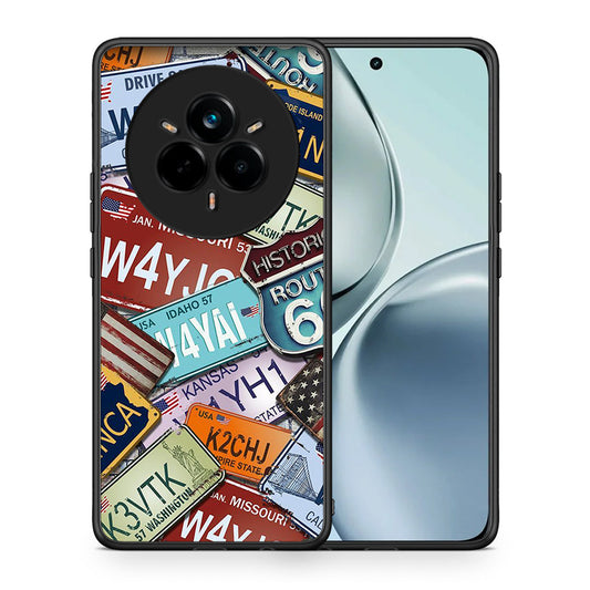 Θήκη Realme 14 Pro Car Plates από τη Smartfits με σχέδιο στο πίσω μέρος και μαύρο περίβλημα | Realme 14 Pro Car Plates case with colorful back and black bezels