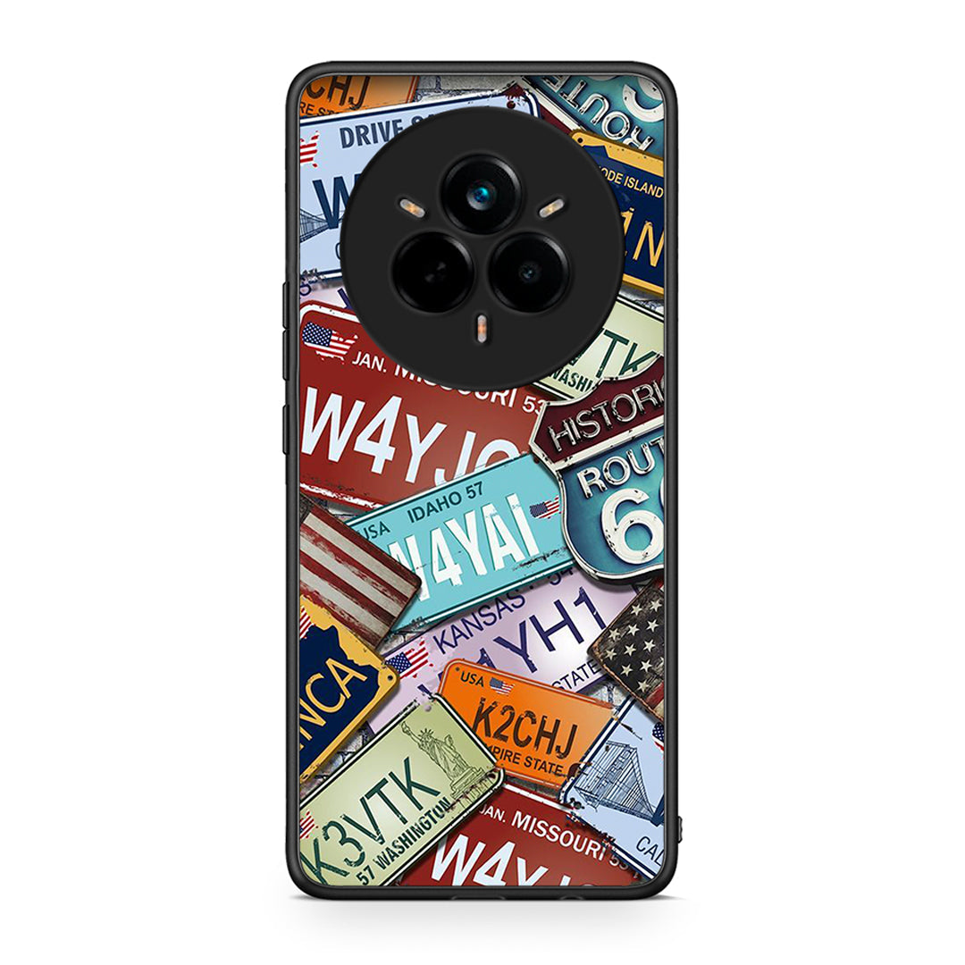 Realme 14 Pro Car Plates θήκη από τη Smartfits με σχέδιο στο πίσω μέρος και μαύρο περίβλημα | Smartphone case with colorful back and black bezels by Smartfits