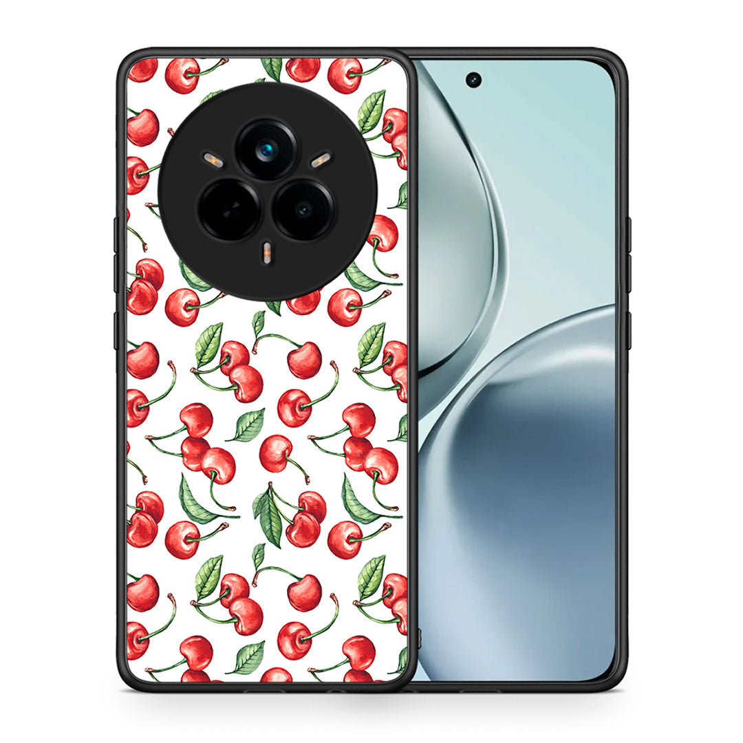 Θήκη Realme 14 Pro Cherry Summer από τη Smartfits με σχέδιο στο πίσω μέρος και μαύρο περίβλημα | Realme 14 Pro Cherry Summer case with colorful back and black bezels