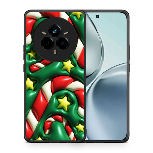 Θήκη Realme 14 Pro Christmas Bubbles από τη Smartfits με σχέδιο στο πίσω μέρος και μαύρο περίβλημα | Realme 14 Pro Christmas Bubbles case with colorful back and black bezels