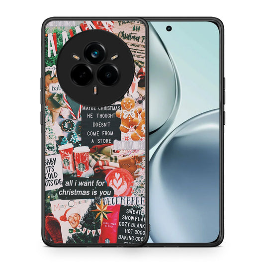 Θήκη Realme 14 Pro Christmas Happiness από τη Smartfits με σχέδιο στο πίσω μέρος και μαύρο περίβλημα | Realme 14 Pro Christmas Happiness case with colorful back and black bezels