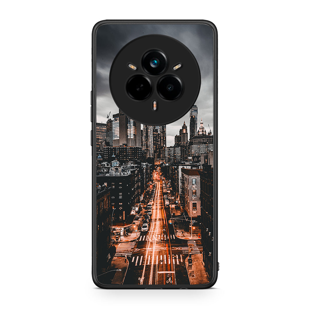 Realme 14 Pro City Lights θήκη από τη Smartfits με σχέδιο στο πίσω μέρος και μαύρο περίβλημα | Smartphone case with colorful back and black bezels by Smartfits