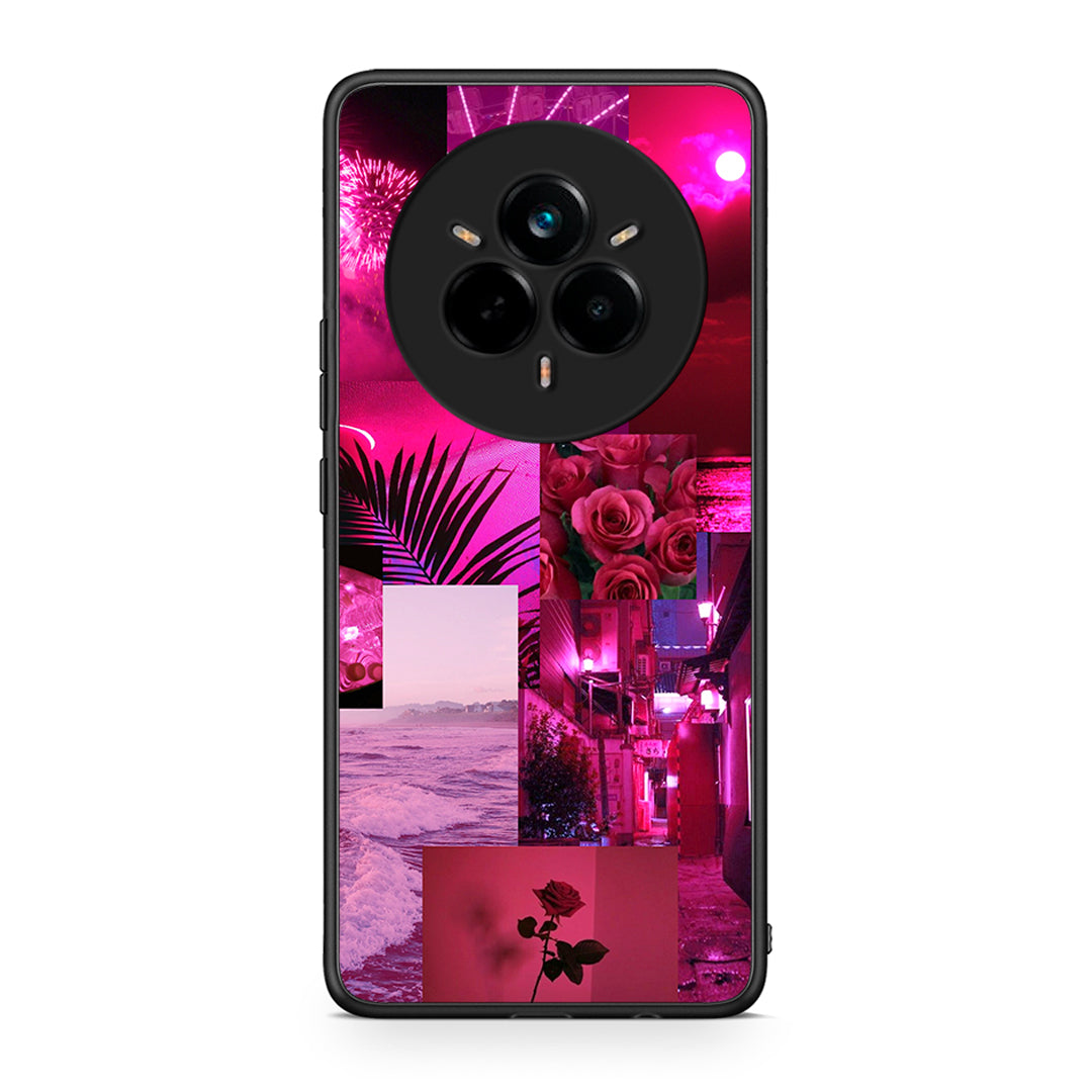 Realme 14 Pro Collage Red Roses Θήκη Αγίου Βαλεντίνου από τη Smartfits με σχέδιο στο πίσω μέρος και μαύρο περίβλημα | Smartphone case with colorful back and black bezels by Smartfits