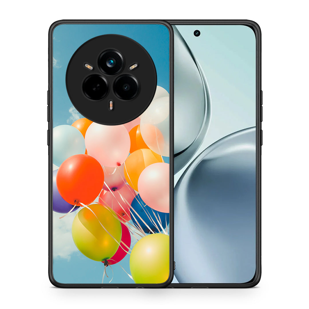 Θήκη Realme 14 Pro Colorful Balloons από τη Smartfits με σχέδιο στο πίσω μέρος και μαύρο περίβλημα | Realme 14 Pro Colorful Balloons case with colorful back and black bezels