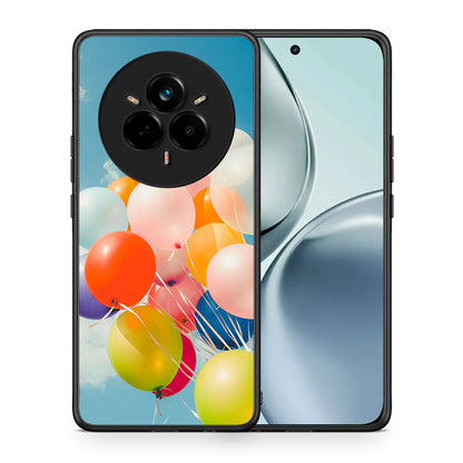 Θήκη Realme 14 Pro Colorful Balloons από τη Smartfits με σχέδιο στο πίσω μέρος και μαύρο περίβλημα | Realme 14 Pro Colorful Balloons case with colorful back and black bezels