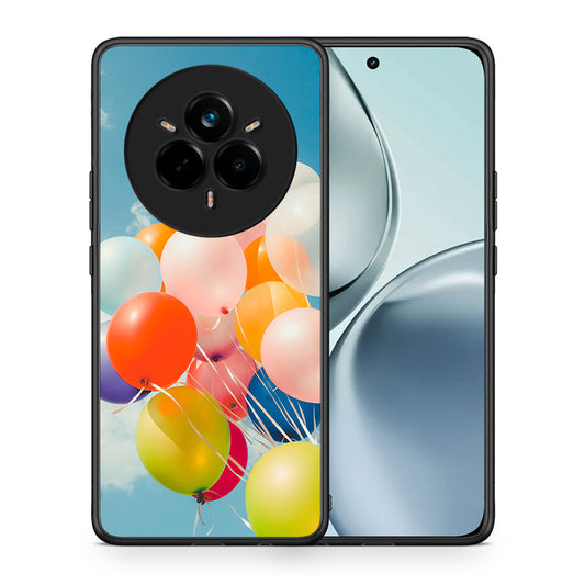 Θήκη Realme 14 Pro Colorful Balloons από τη Smartfits με σχέδιο στο πίσω μέρος και μαύρο περίβλημα | Realme 14 Pro Colorful Balloons case with colorful back and black bezels