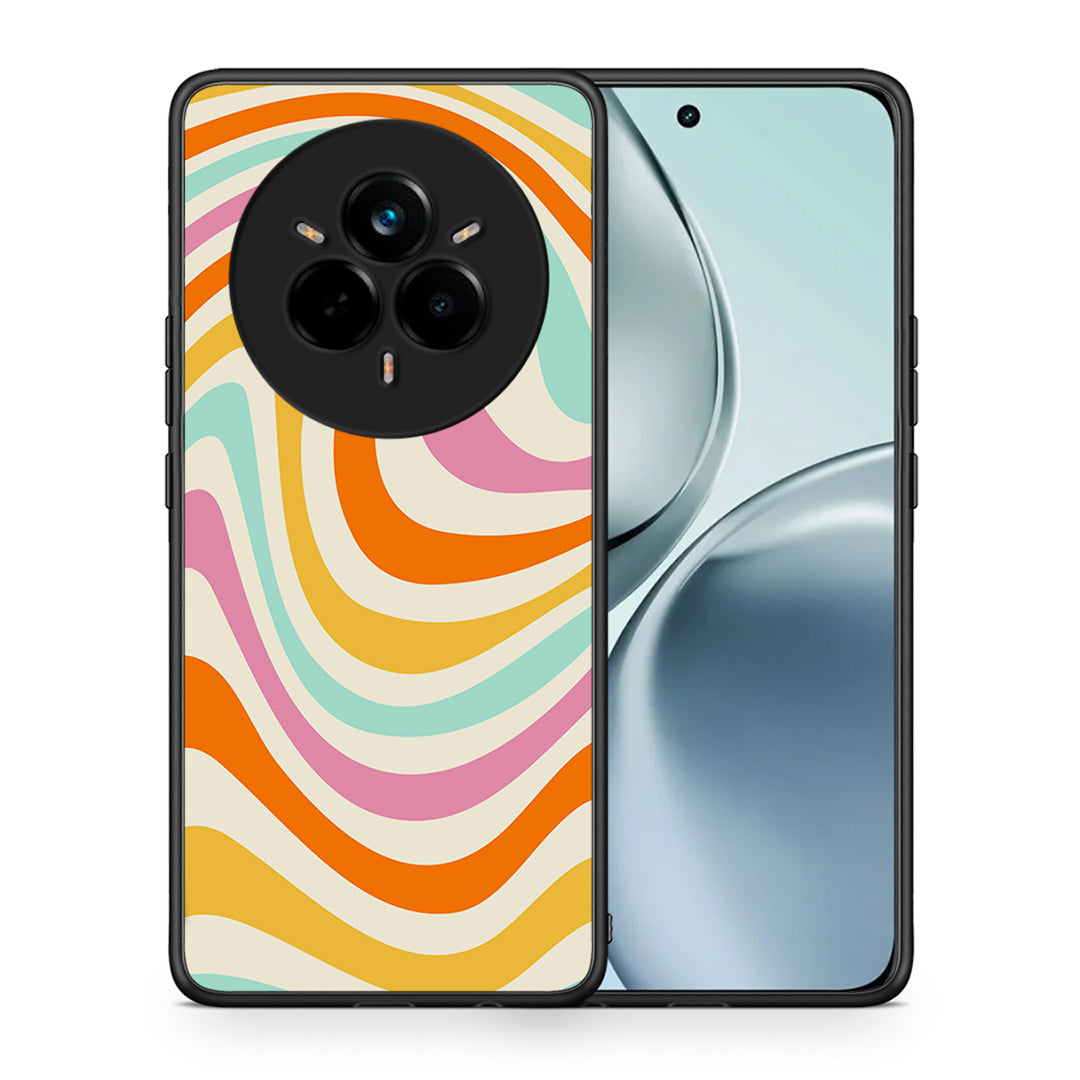 Θήκη Realme 14 Pro Colourful Waves από τη Smartfits με σχέδιο στο πίσω μέρος και μαύρο περίβλημα | Realme 14 Pro Colourful Waves case with colorful back and black bezels