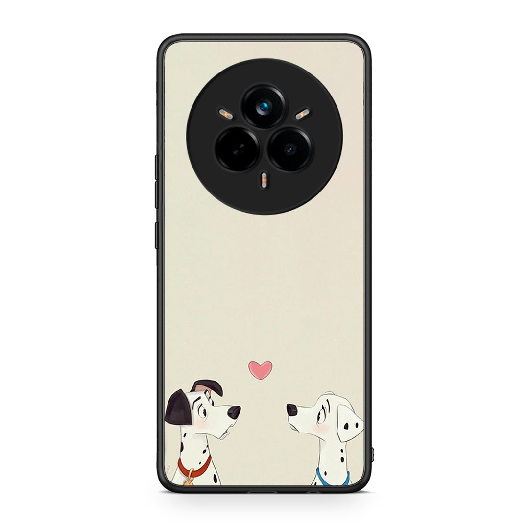 Realme 14 Pro Dalmatians Love θήκη από τη Smartfits με σχέδιο στο πίσω μέρος και μαύρο περίβλημα | Smartphone case with colorful back and black bezels by Smartfits