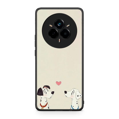 Realme 14 Pro Dalmatians Love θήκη από τη Smartfits με σχέδιο στο πίσω μέρος και μαύρο περίβλημα | Smartphone case with colorful back and black bezels by Smartfits
