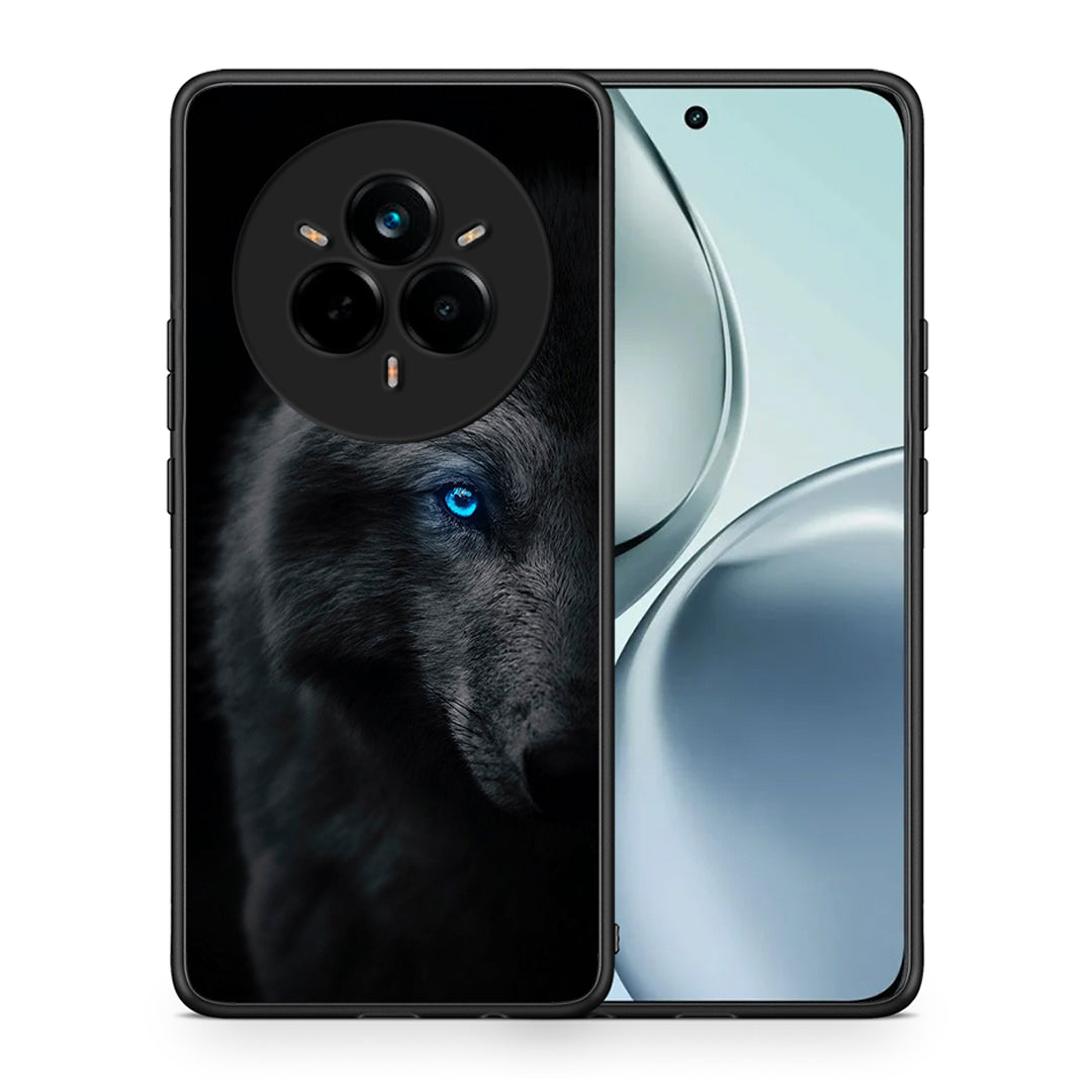 Θήκη Realme 14 Pro Dark Wolf από τη Smartfits με σχέδιο στο πίσω μέρος και μαύρο περίβλημα | Realme 14 Pro Dark Wolf case with colorful back and black bezels
