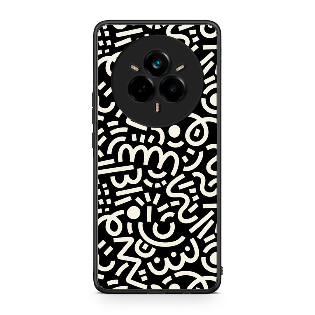 Realme 14 Pro Doodle Art Θήκη από τη Smartfits με σχέδιο στο πίσω μέρος και μαύρο περίβλημα | Smartphone case with colorful back and black bezels by Smartfits