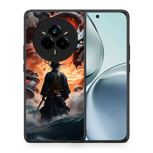 Θήκη Realme 14 Pro Dragons Fight από τη Smartfits με σχέδιο στο πίσω μέρος και μαύρο περίβλημα | Realme 14 Pro Dragons Fight case with colorful back and black bezels