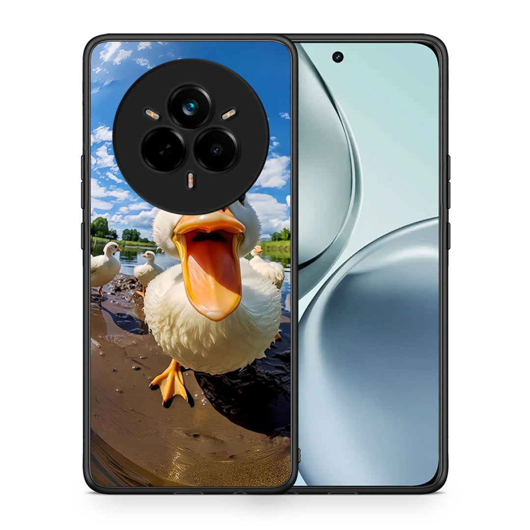 Θήκη Realme 14 Pro Duck Face από τη Smartfits με σχέδιο στο πίσω μέρος και μαύρο περίβλημα | Realme 14 Pro Duck Face case with colorful back and black bezels