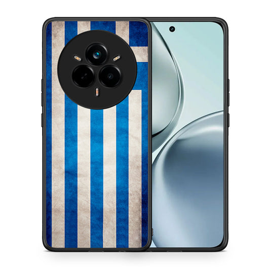 Θήκη Realme 14 Pro Greek Flag από τη Smartfits με σχέδιο στο πίσω μέρος και μαύρο περίβλημα | Realme 14 Pro Greek Flag case with colorful back and black bezels