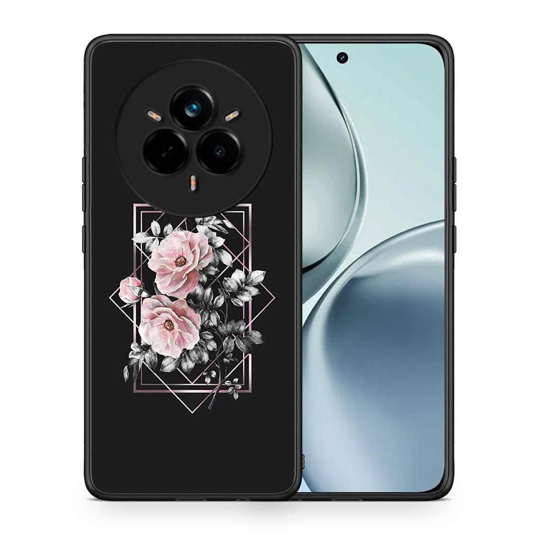 Θήκη Realme 14 Pro Frame Flower από τη Smartfits με σχέδιο στο πίσω μέρος και μαύρο περίβλημα | Realme 14 Pro Frame Flower case with colorful back and black bezels