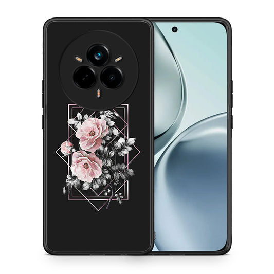 Θήκη Realme 14 Pro Frame Flower από τη Smartfits με σχέδιο στο πίσω μέρος και μαύρο περίβλημα | Realme 14 Pro Frame Flower case with colorful back and black bezels