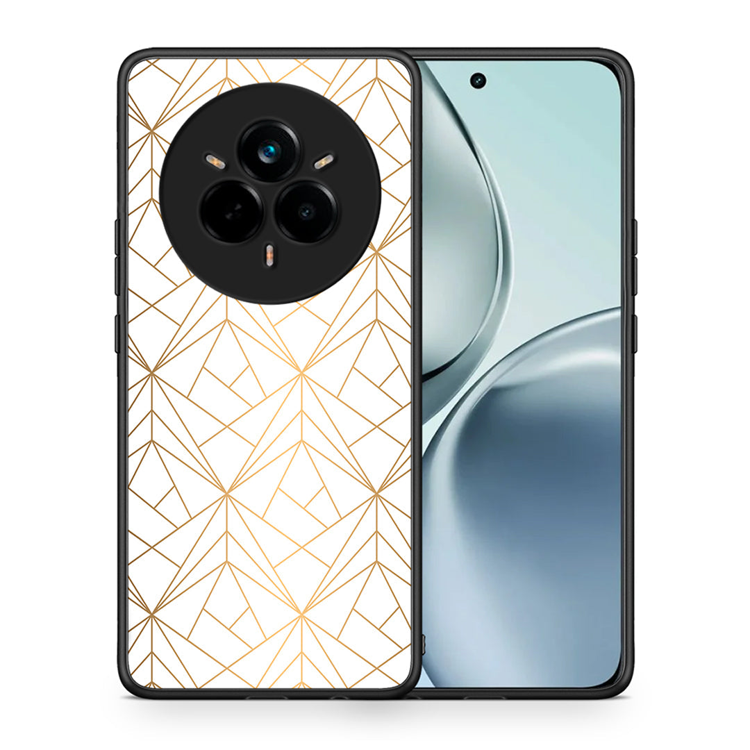 Θήκη Realme 14 Pro Luxury White Geometric από τη Smartfits με σχέδιο στο πίσω μέρος και μαύρο περίβλημα | Realme 14 Pro Luxury White Geometric case with colorful back and black bezels
