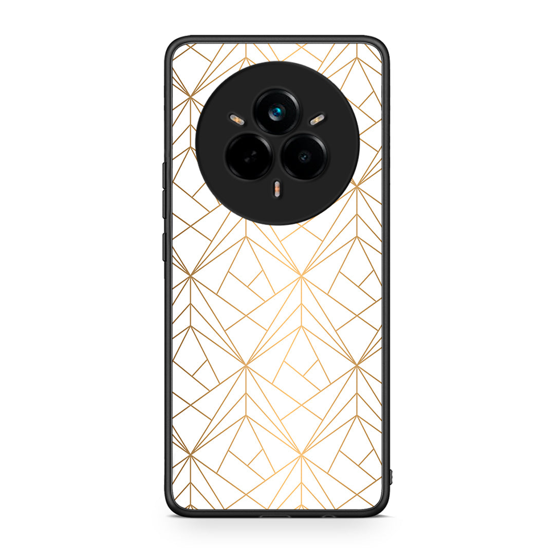 111 - Realme 14 Pro Luxury White Geometric case, cover, bumper