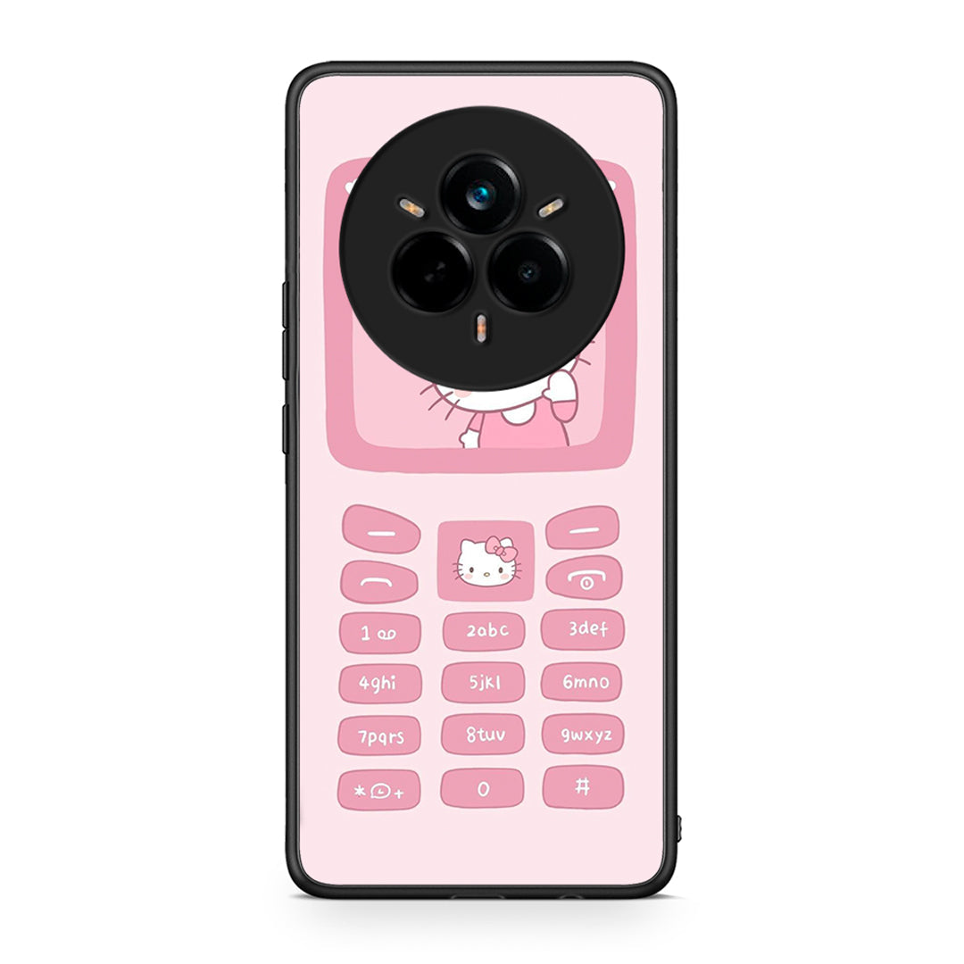 Realme 14 Pro Hello Kitten Θήκη Αγίου Βαλεντίνου από τη Smartfits με σχέδιο στο πίσω μέρος και μαύρο περίβλημα | Smartphone case with colorful back and black bezels by Smartfits