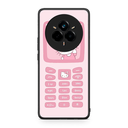 Realme 14 Pro Hello Kitten Θήκη Αγίου Βαλεντίνου από τη Smartfits με σχέδιο στο πίσω μέρος και μαύρο περίβλημα | Smartphone case with colorful back and black bezels by Smartfits