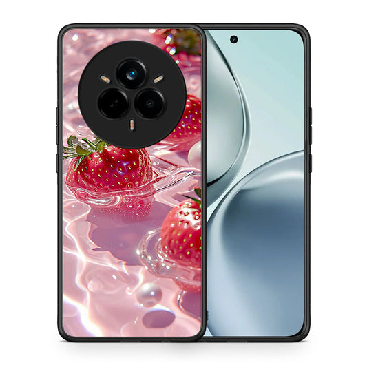 Θήκη Realme 14 Pro Juicy Strawberries από τη Smartfits με σχέδιο στο πίσω μέρος και μαύρο περίβλημα | Realme 14 Pro Juicy Strawberries case with colorful back and black bezels