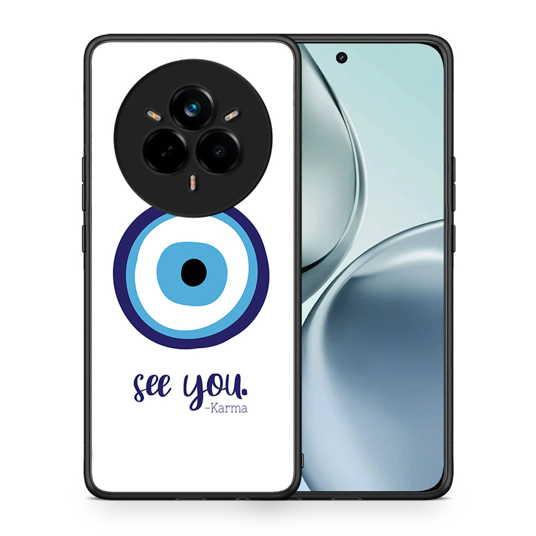 Θήκη Realme 14 Pro Karma Says από τη Smartfits με σχέδιο στο πίσω μέρος και μαύρο περίβλημα | Realme 14 Pro Karma Says case with colorful back and black bezels