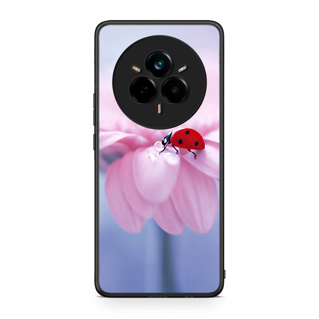 Realme 14 Pro Ladybug Flower θήκη από τη Smartfits με σχέδιο στο πίσω μέρος και μαύρο περίβλημα | Smartphone case with colorful back and black bezels by Smartfits