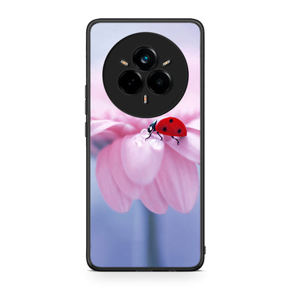 Realme 14 Pro Ladybug Flower θήκη από τη Smartfits με σχέδιο στο πίσω μέρος και μαύρο περίβλημα | Smartphone case with colorful back and black bezels by Smartfits