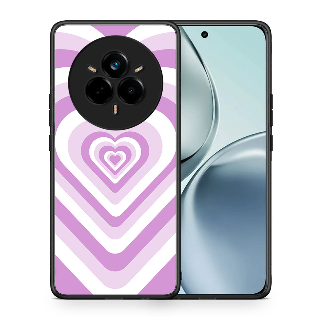 Θήκη Realme 14 Pro Lilac Hearts από τη Smartfits με σχέδιο στο πίσω μέρος και μαύρο περίβλημα | Realme 14 Pro Lilac Hearts case with colorful back and black bezels