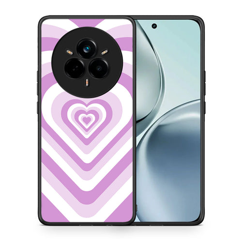 Θήκη Realme 14 Pro Lilac Hearts από τη Smartfits με σχέδιο στο πίσω μέρος και μαύρο περίβλημα | Realme 14 Pro Lilac Hearts case with colorful back and black bezels