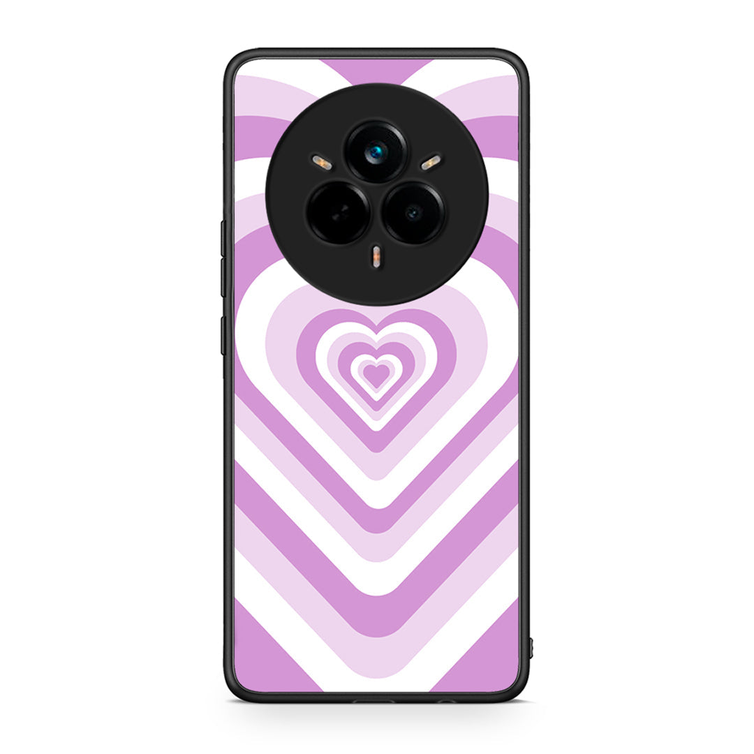 Realme 14 Pro Lilac Hearts θήκη από τη Smartfits με σχέδιο στο πίσω μέρος και μαύρο περίβλημα | Smartphone case with colorful back and black bezels by Smartfits