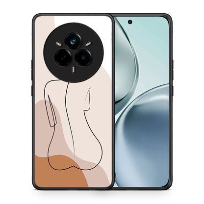 Θήκη Realme 14 Pro LineArt Woman από τη Smartfits με σχέδιο στο πίσω μέρος και μαύρο περίβλημα | Realme 14 Pro LineArt Woman case with colorful back and black bezels