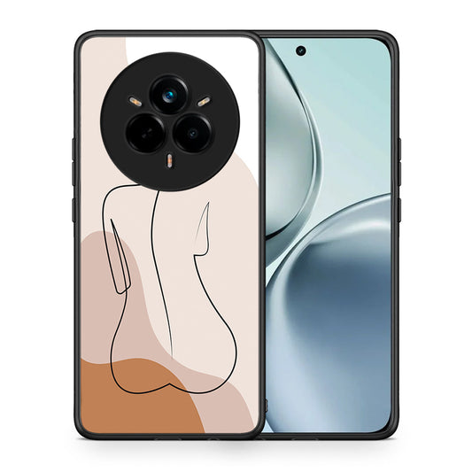 Θήκη Realme 14 Pro LineArt Woman από τη Smartfits με σχέδιο στο πίσω μέρος και μαύρο περίβλημα | Realme 14 Pro LineArt Woman case with colorful back and black bezels