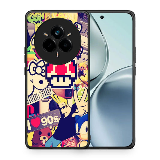 Θήκη Realme 14 Pro Love The 90s από τη Smartfits με σχέδιο στο πίσω μέρος και μαύρο περίβλημα | Realme 14 Pro Love The 90s case with colorful back and black bezels