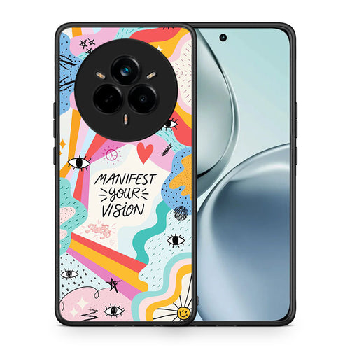 Θήκη Realme 14 Pro Manifest Your Vision από τη Smartfits με σχέδιο στο πίσω μέρος και μαύρο περίβλημα | Realme 14 Pro Manifest Your Vision case with colorful back and black bezels