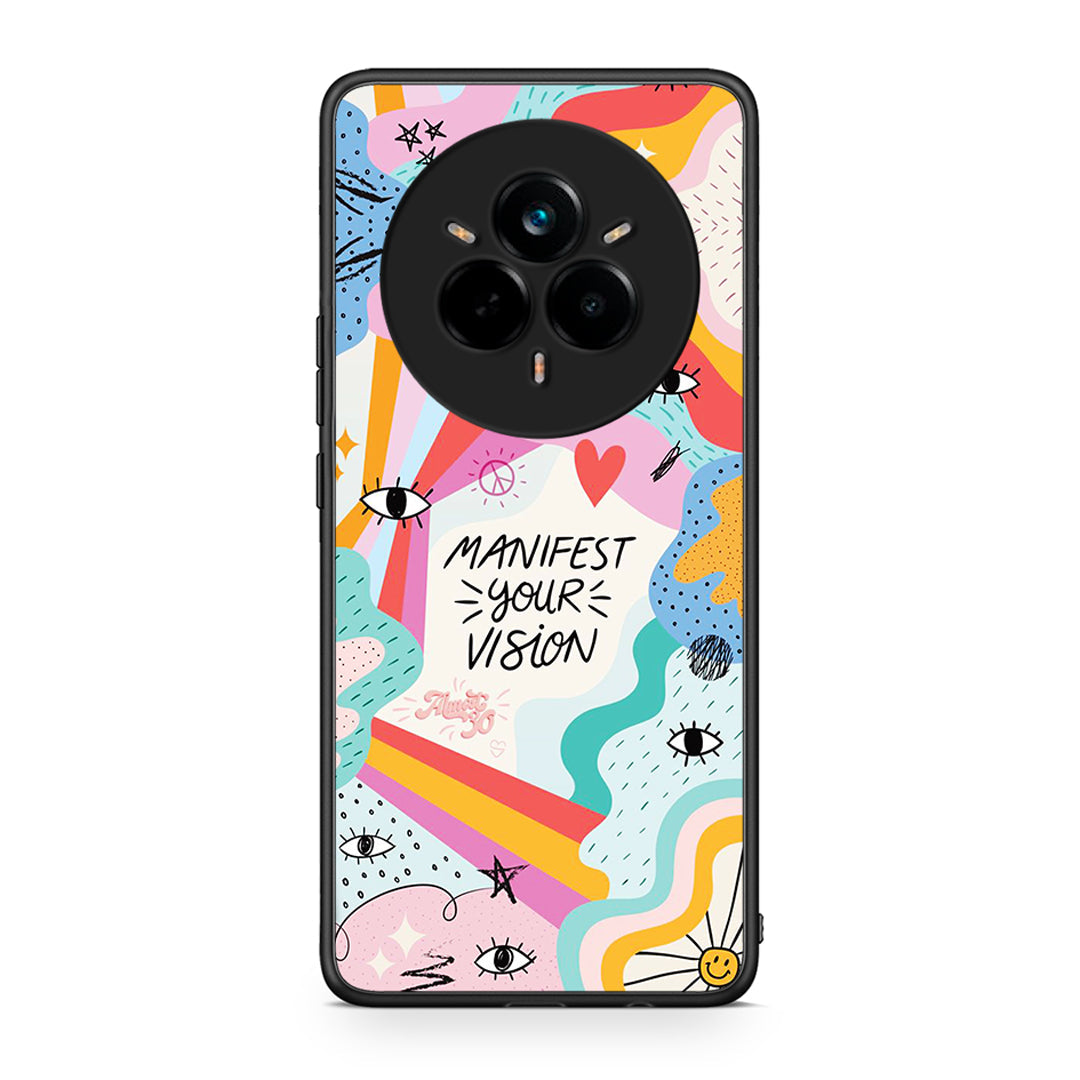 Realme 14 Pro Manifest Your Vision θήκη από τη Smartfits με σχέδιο στο πίσω μέρος και μαύρο περίβλημα | Smartphone case with colorful back and black bezels by Smartfits