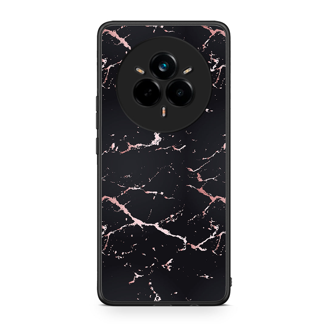 4 - Realme 14 Pro Black Rosegold Marble case, cover, bumper