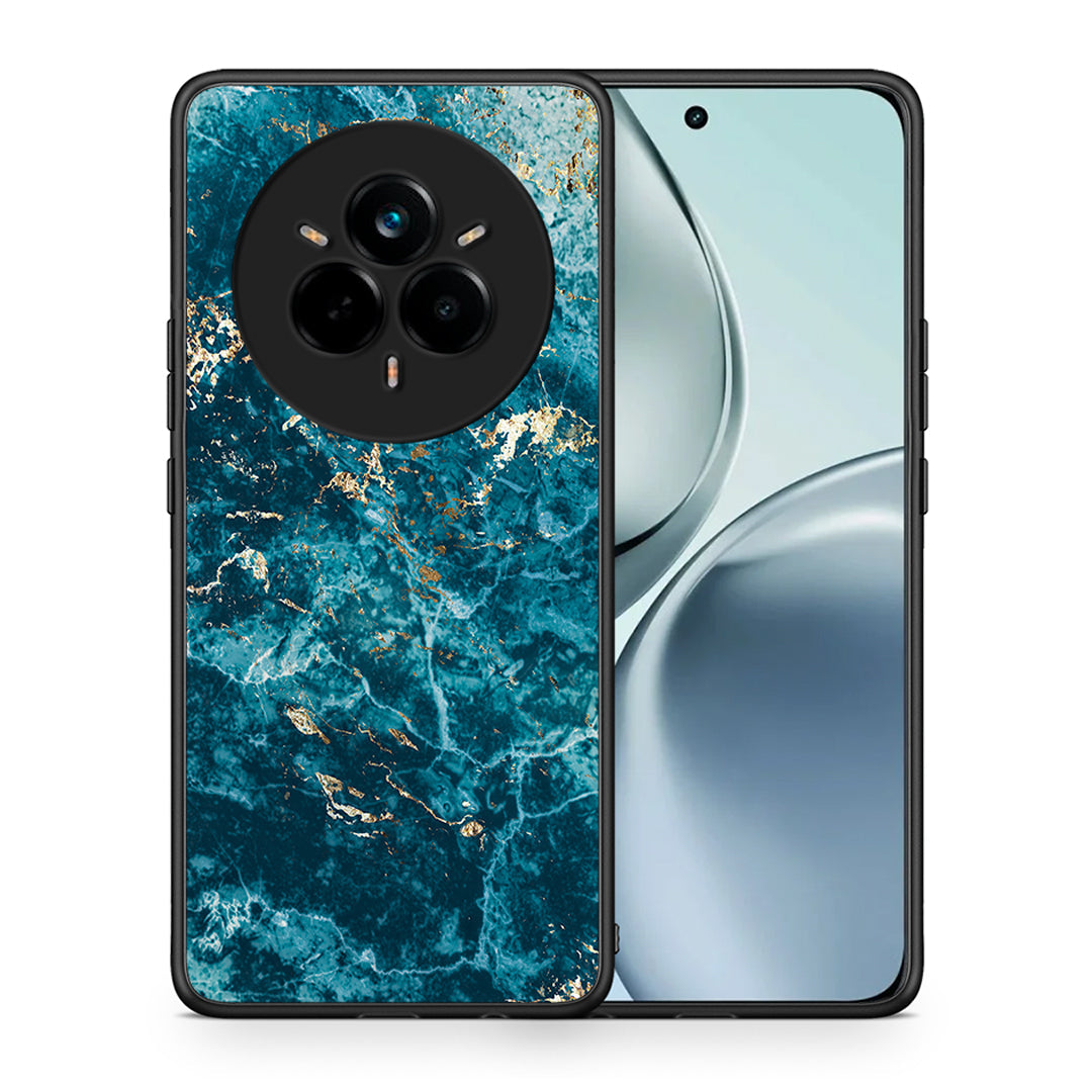 Θήκη Realme 14 Pro Marble Blue από τη Smartfits με σχέδιο στο πίσω μέρος και μαύρο περίβλημα | Realme 14 Pro Marble Blue case with colorful back and black bezels
