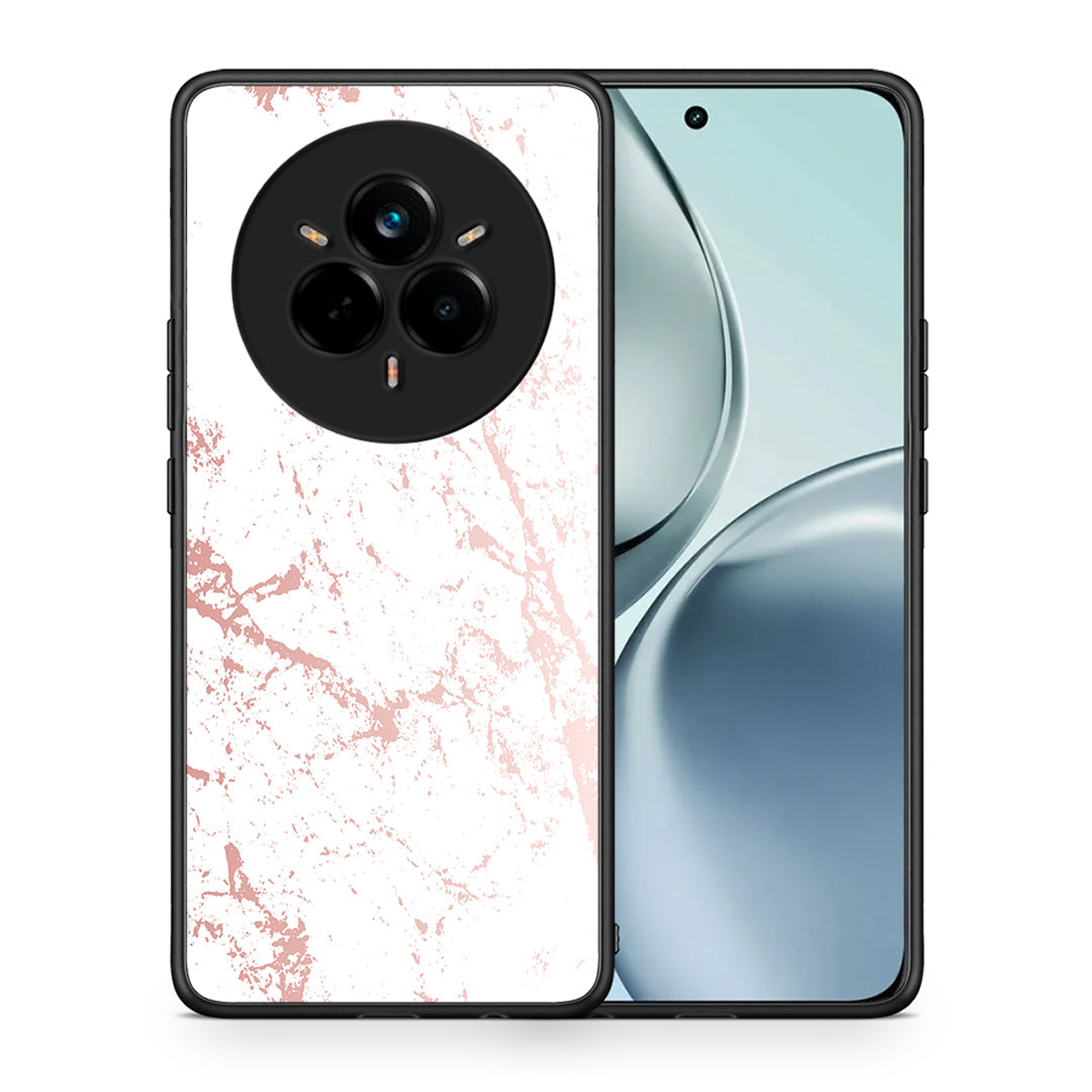 Θήκη Realme 14 Pro Pink Splash Marble από τη Smartfits με σχέδιο στο πίσω μέρος και μαύρο περίβλημα | Realme 14 Pro Pink Splash Marble case with colorful back and black bezels