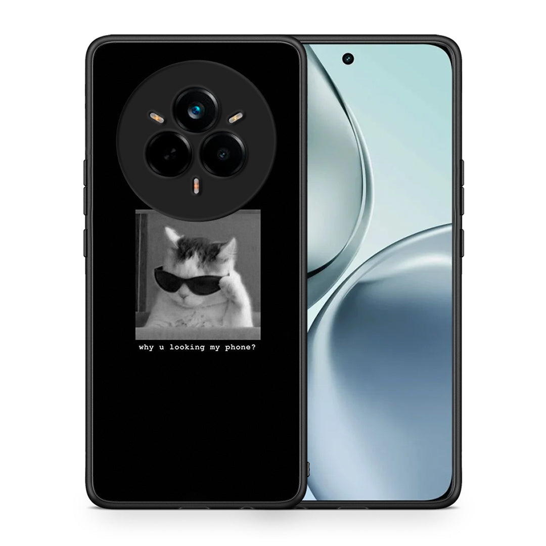 Θήκη Realme 14 Pro Meme Cat από τη Smartfits με σχέδιο στο πίσω μέρος και μαύρο περίβλημα | Realme 14 Pro Meme Cat case with colorful back and black bezels