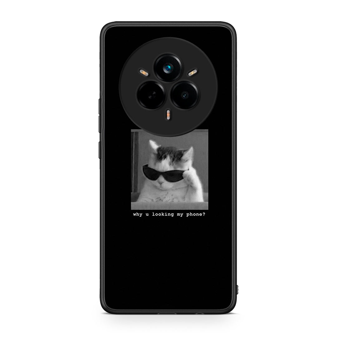 Realme 14 Pro Meme Cat θήκη από τη Smartfits με σχέδιο στο πίσω μέρος και μαύρο περίβλημα | Smartphone case with colorful back and black bezels by Smartfits