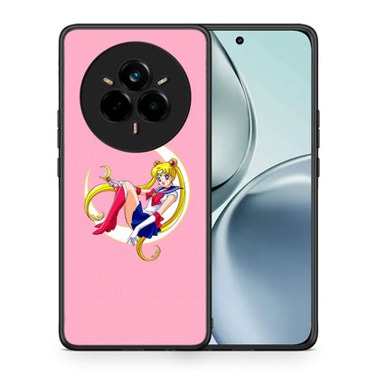 Θήκη Realme 14 Pro Moon Girl από τη Smartfits με σχέδιο στο πίσω μέρος και μαύρο περίβλημα | Realme 14 Pro Moon Girl case with colorful back and black bezels