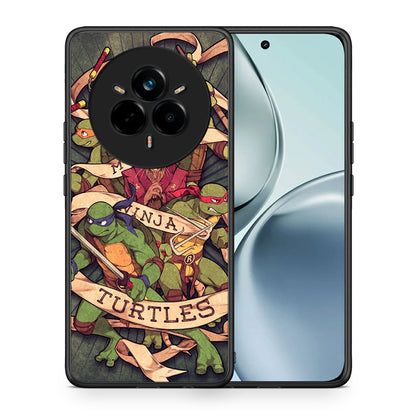 Θήκη Realme 14 Pro Ninja Turtles από τη Smartfits με σχέδιο στο πίσω μέρος και μαύρο περίβλημα | Realme 14 Pro Ninja Turtles case with colorful back and black bezels