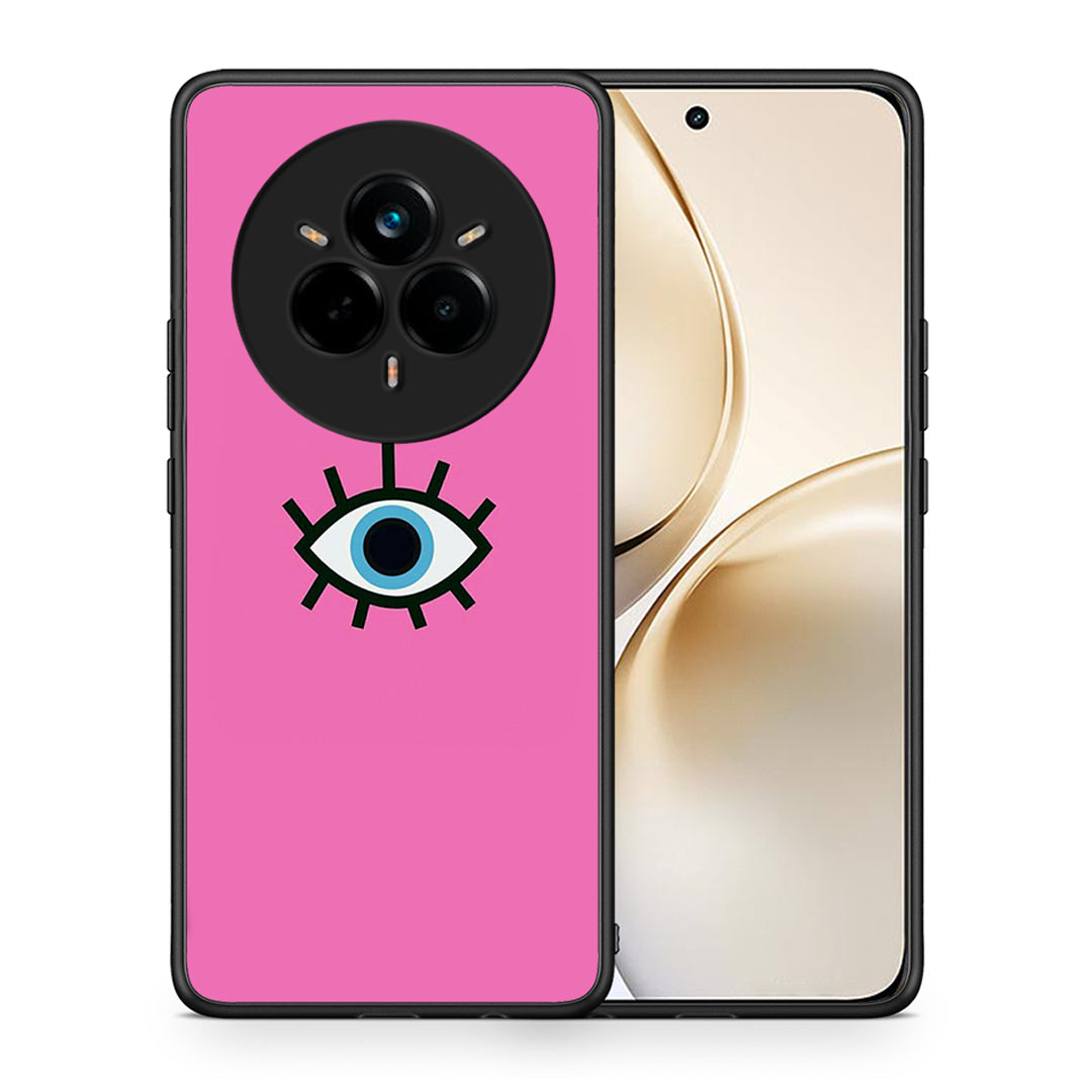 Θήκη Realme 14 Pro Plus Blue Eye Pink από τη Smartfits με σχέδιο στο πίσω μέρος και μαύρο περίβλημα | Realme 14 Pro Plus Blue Eye Pink case with colorful back and black bezels