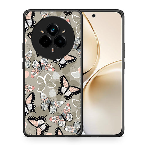 Θήκη Realme 14 Pro Plus Butterflies Boho από τη Smartfits με σχέδιο στο πίσω μέρος και μαύρο περίβλημα | Realme 14 Pro Plus Butterflies Boho case with colorful back and black bezels